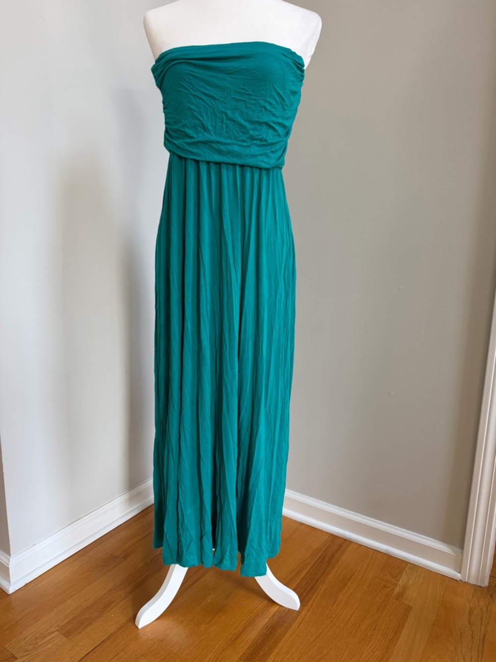 Strapless Teal Maxi Dress - Elegant Summer Style